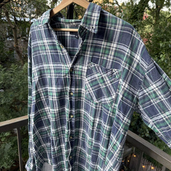 2000s Thrashed Faded Distressed Flannel Shirt