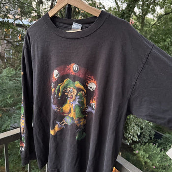 2000s Thrashed Faded Joker Biker Longsleeve Tee