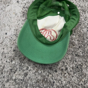 Mowalola Puff Puff OG Green Red Logo Trucker Hat