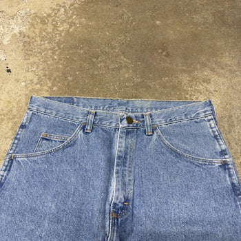 2000s WRANGLER BAGGY LIGHT WASH DENIM WORK JEAN SHORTS JORTS