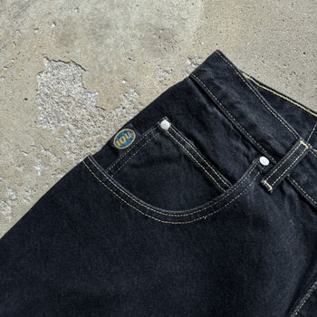 1990S/2000S Y2K BAGGY BLACK DENIM SKATER JEAN SHORTS JORTS