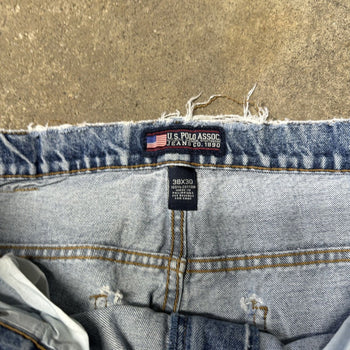 2000s US Polo Assc Thrashed Baggy Wide Leg Jeans