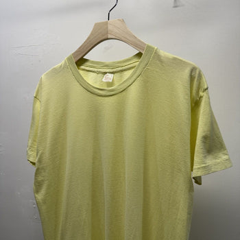 Vintage 1990s Made in USA Pale Yellow Blank Tee