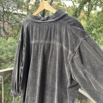 1990s Faded Zip Up Corduroy Shirt