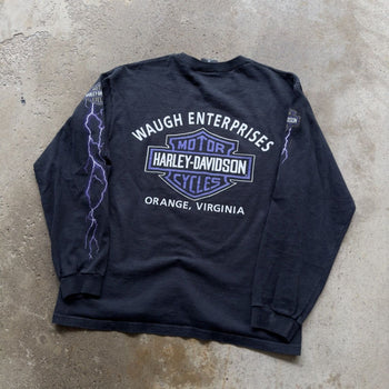 1990s HARLEY DAVIDSON LIGHTNING LOGO LONGSLEEVE TEE