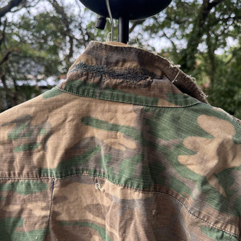 1980s Thrashed Camo Cargo Fatigue Shirt