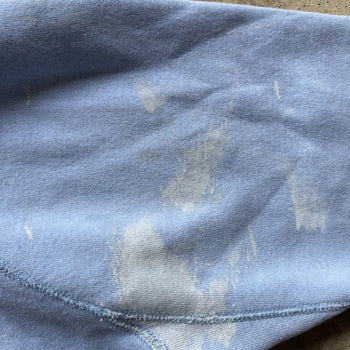 1980s PAINT SPLATTERED CROPPED BABY BLUE RAGLAN HOODIE