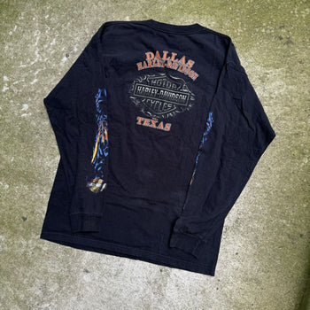 2000S HARLEY DAVIDSON EAGLE FLAME LONGSLEEVE TEE TEXAS