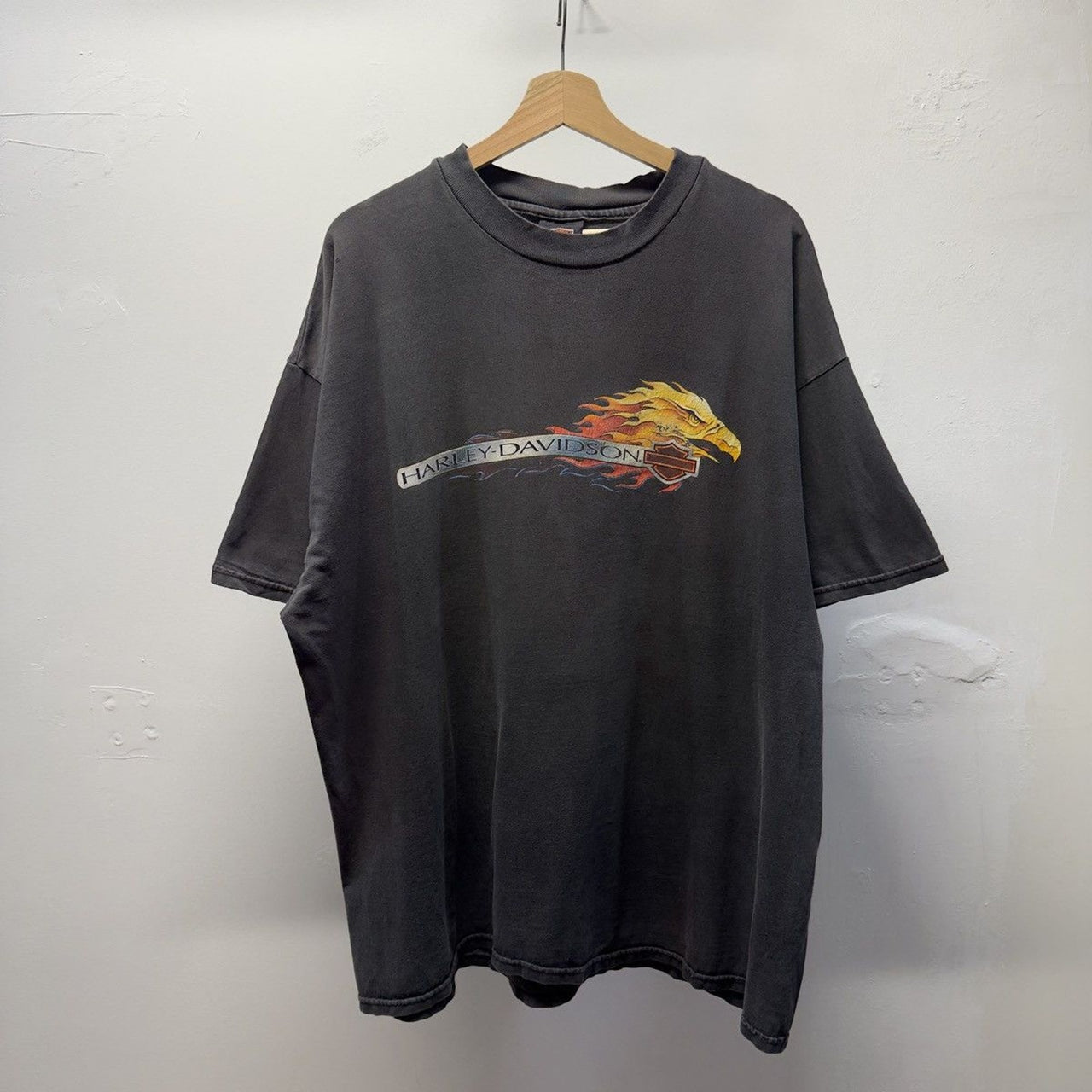 Vintage 2000s Harley Davidson Faded Distressed Flaming Eagle Tee