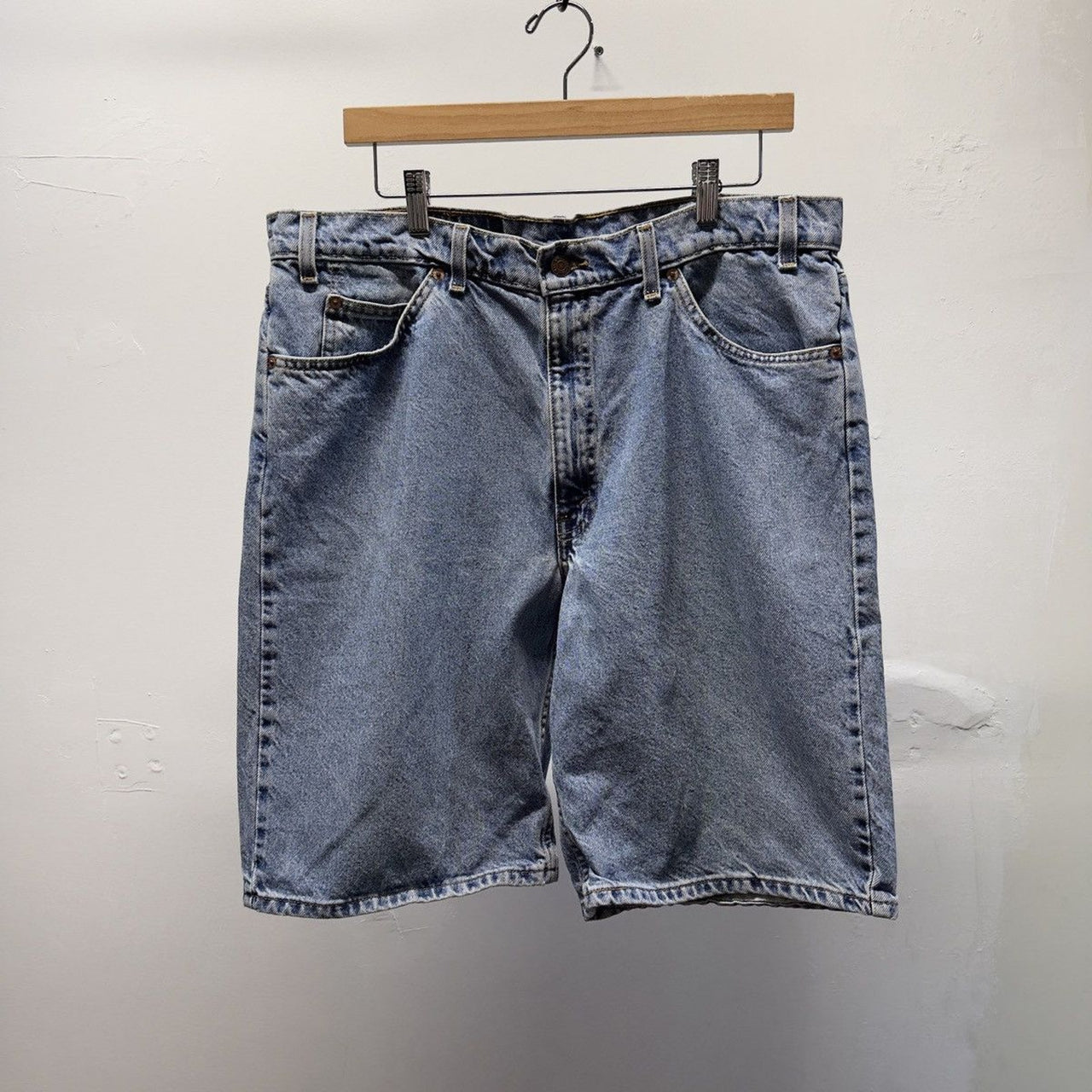 Vintage 1990s Levi's 550 Orange Tab Denim Shorts Grunge Faded