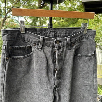 1990s Levi's 501 Jeans Faded Black Cropped USA