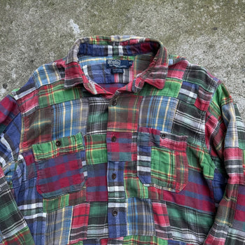 Camisa de franela con parche de cuadros de Polo Ralph Lauren de los años 2000