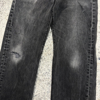 1990s LEVI'S 501 BLACK FADED THRASHED DENIM JEANS