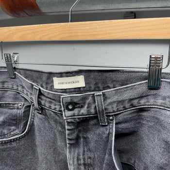 Bare Knuckles Black Faded Washed Serge Bootcut Jeans