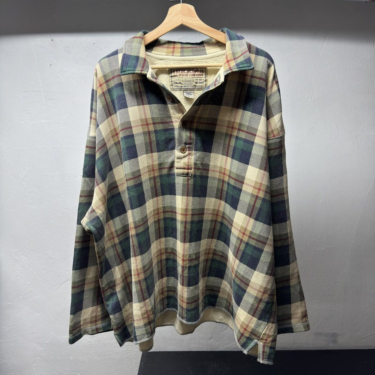 2000s Abercrombie & Fitch Plaid Flannel Sweatshirt