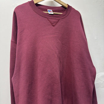 Vintage 1990s Made in USA Russell Athletic Faded Maroon Sweatshirt