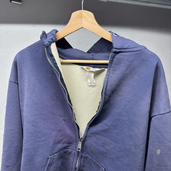 1990s Carhartt Faded Distressed Thermal Lined Zip Up Hoodie