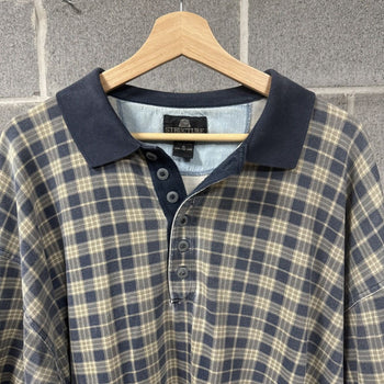 1990s Faded Thrashed Plaid Collar Grunge Shirt