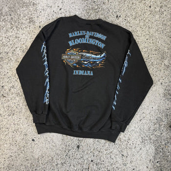 Sudadera con el logotipo de un rayo descolorido de Harley-Davidson de los años 2000