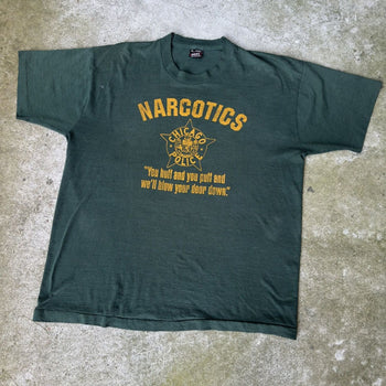 1990S THRASHED FADED CHICAGO NARCOTICS DRUG UNIT TEE