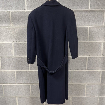 1960s Billi Navy Blue Wool Overcoat Peacoat Jacket