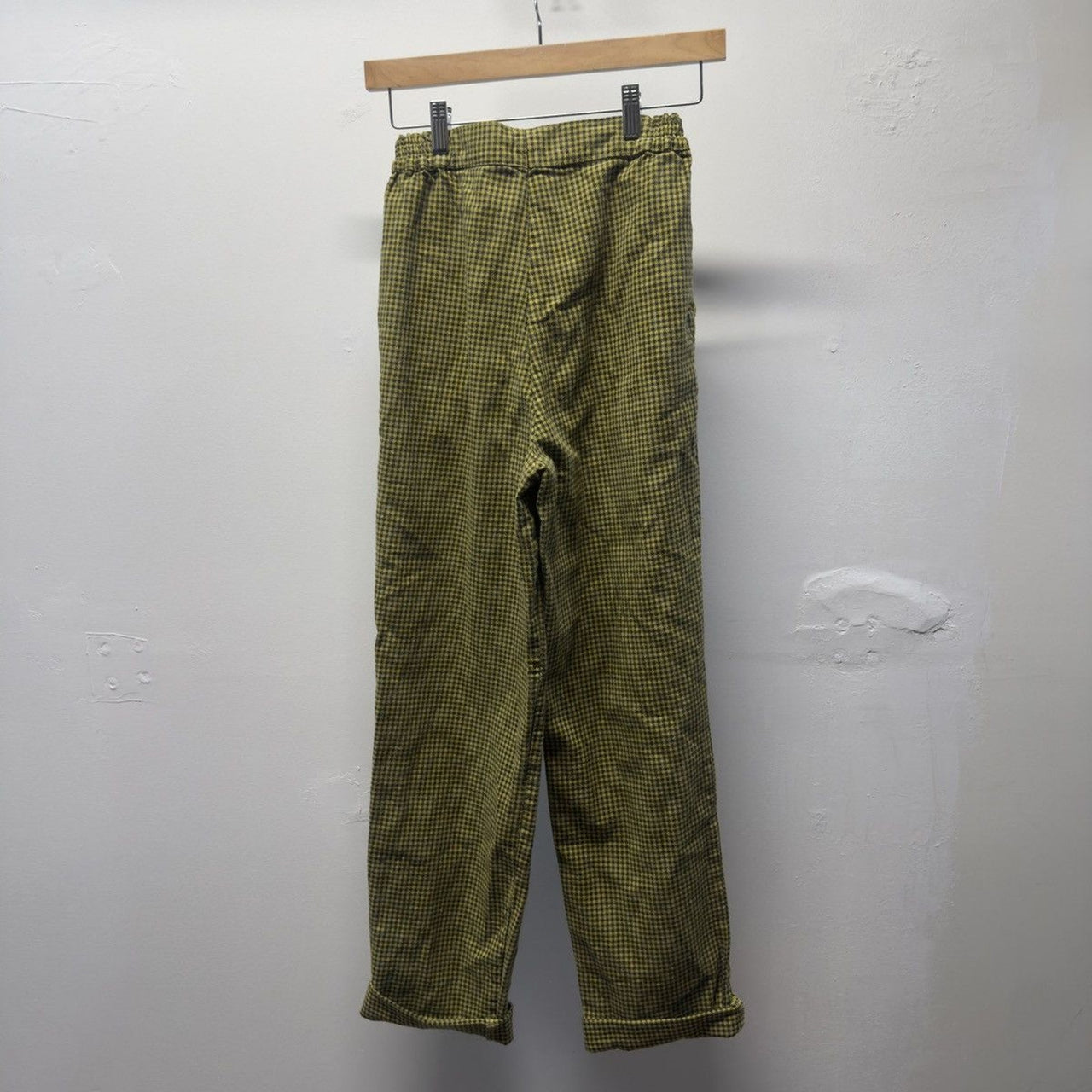 Vintage 1970s European Green Houndstooth Trousers Women's
