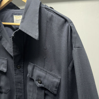 1970s Faded Thrashed Security Uniform Rayon Shirt