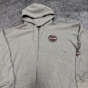 2000S HARLEY DAVIDSON FLAME ZIP UP HOODIE