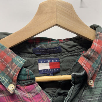 Vintage 1990s Tommy Hilfiger Patchwork Plaid Flannel Shirt