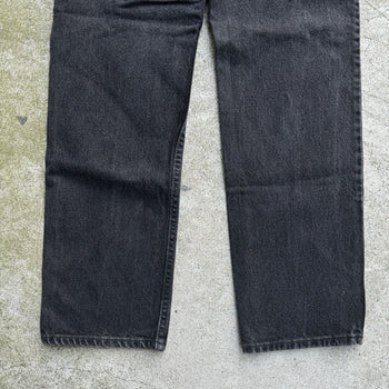 1990s LEVI'S 505 MADE IN USA BLACK FADED DENIM JEANS