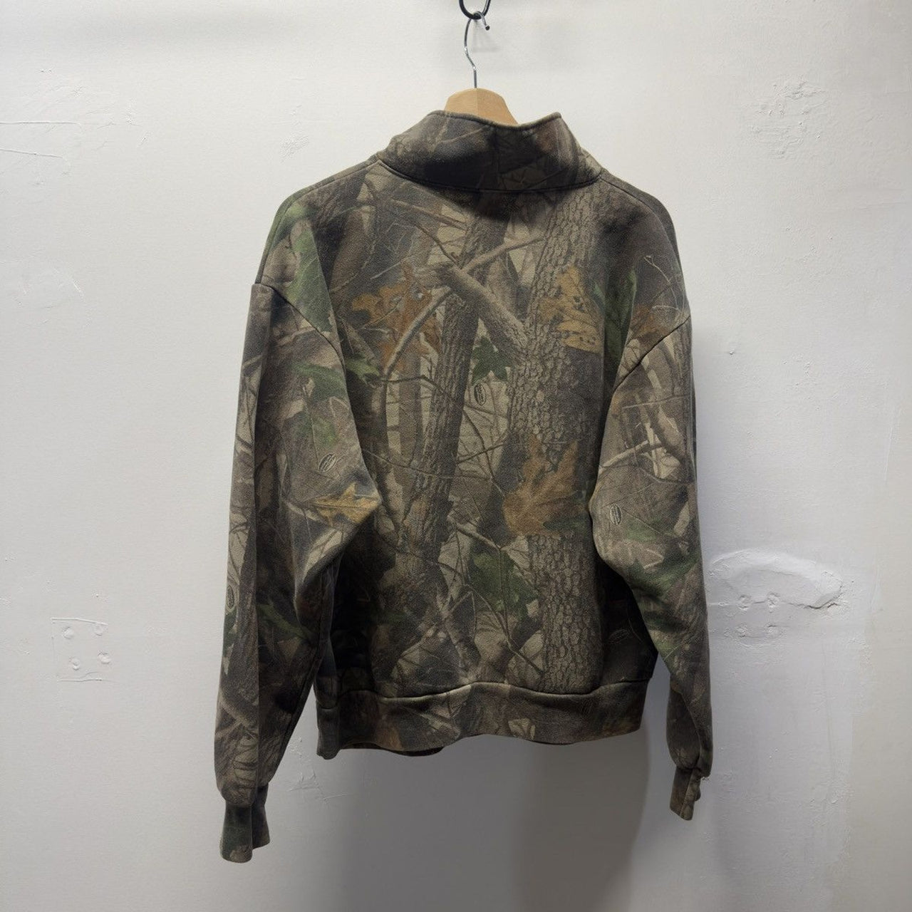 Vintage 1990s Realtree Boxy Quarter Zip Camo Fleece Sweatshirt