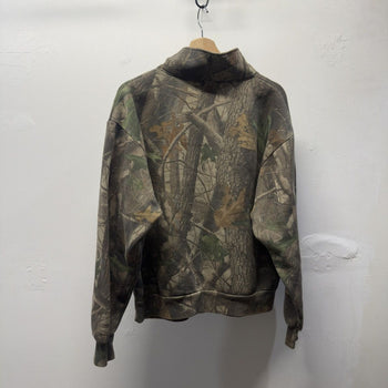 Vintage 1990s Realtree Boxy Quarter Zip Camo Fleece Sweatshirt