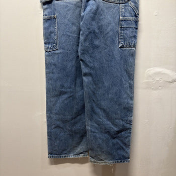 Vintage 1990s Made in USA Carhartt Faded Denim Double Knee Carpenter Pants