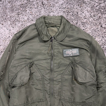 1980s Faded Thrashed Alpha Industries CWU 45-P Flight Bomber Jacket
