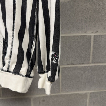 2014 Kill Cat Flog Gnaw Striped Hoodie Black White