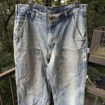 2000s Carhartt Faded Repaired Denim Double Knee Pants