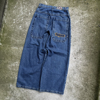 1990s Y2K MENACE BAGGY WIDE LEG DENIM SKATER JEANS