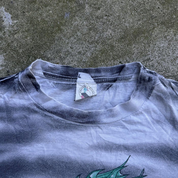 1990s DRAGON SKETCH FADED AOP TEE