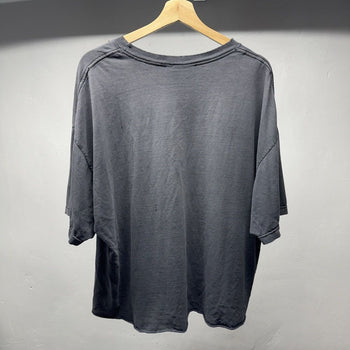 1990s Thrashed Faded Distressed Blank Black Tee