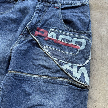 1990S/2000S Y2K PACO JEANS BAGGY ZIPPER DENIM SKATER JEANS