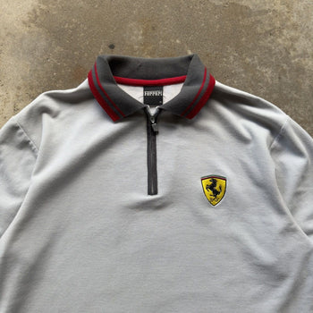 2000s FERRARI LOGO POLO ZIP SHIRT