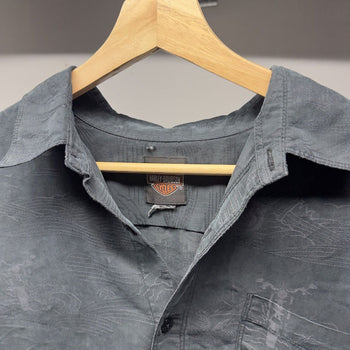 2000s Harley Davidson Motorcycles Silk Rayon Shirt