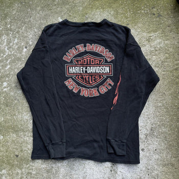 2000S HARLEY DAVIDSON FLAME LOGO LONGSLEEVE THERMAL