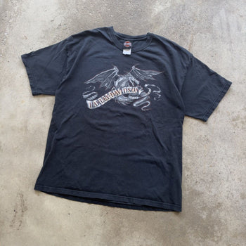 2000S Y2K HARLEY DAVIDSON DRAGON LOGO TEE FADED