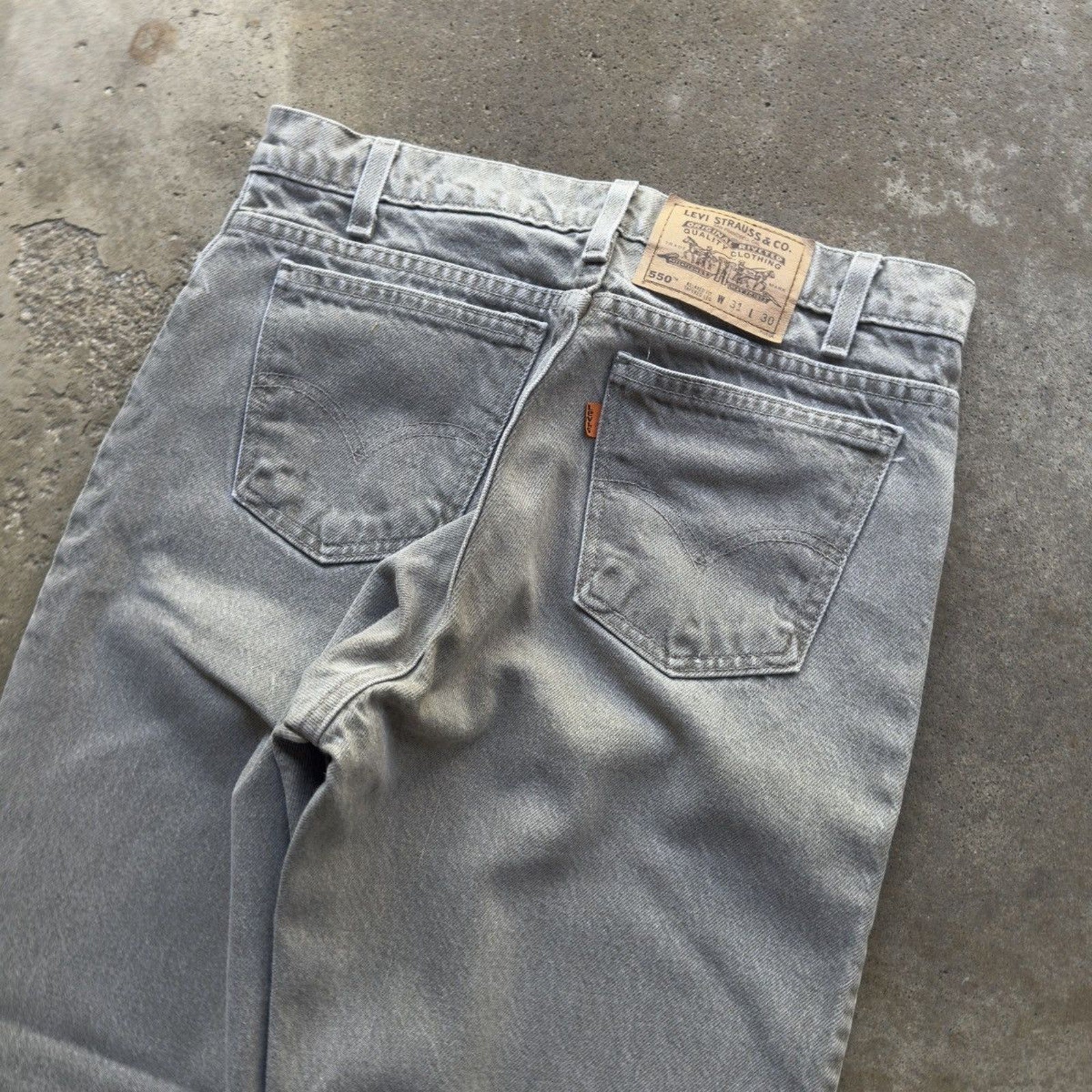 Vintage 1990s Levi's 550 Made in USA Orange Tab Jeans