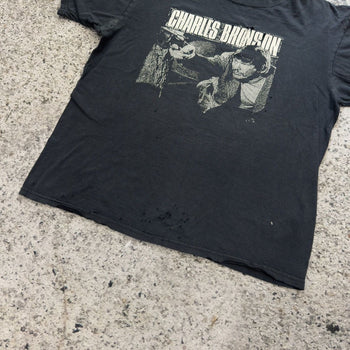 Camiseta descolorida de Charles Bronson Power Violence de los años 2000