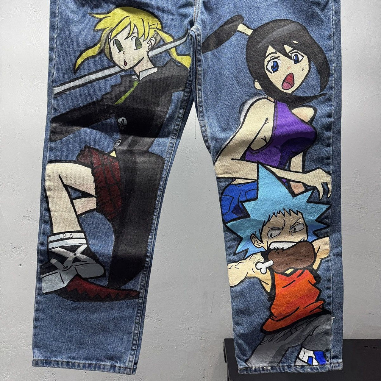 Soul Eater Anime Custom Painted Jeans