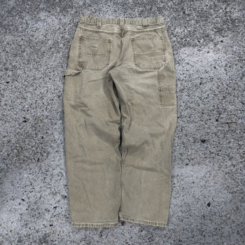 2000s Faded Thrashed Lee Dungarees Baggy Carpenter Pants