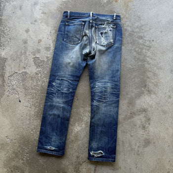 APC NEW CURE H JEAN TRES ETROIT THRASHED DENIM JEANS