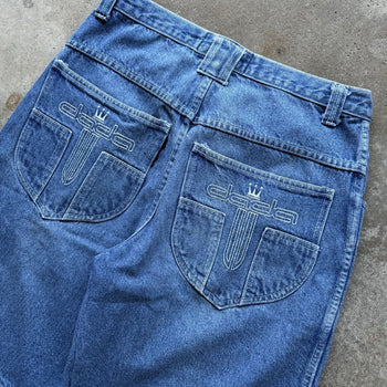 1990S/2000S Y2K DAGGER DADA SUPREME BAGGY DENIM SKATER JEAN SHORTS JORTS